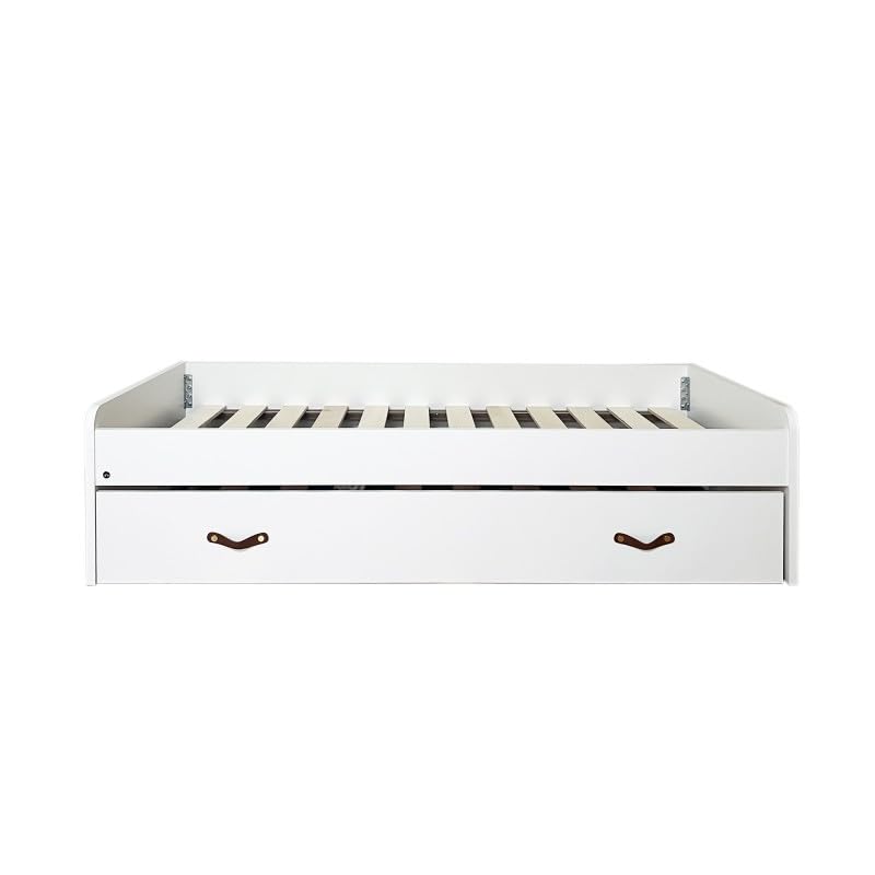 MUEMUE - Cama Blanca Nido + 2 cajones Ana 105x190cm - MUCOMPACTOCM-15-105 - Cama + SOMIERES + COLCHONES