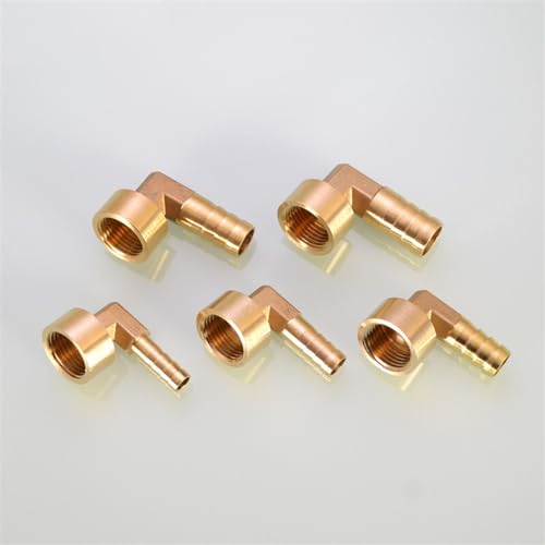 XYNLHZQ 1/4" 1/2" BSP Female Thread Brass Elbow 90 Degree Barbed Pipe Fitting Coupler Connector 8mm 10mm 12mm 14mm16mm Hose Barb(10mm Hose Barb,1/4")
