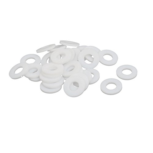 Sourcingmap 18mmx8mmx2mm PTFE Flat Washer Flange Gasket White 30pcs