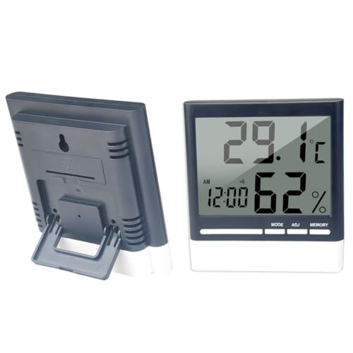 BCOATH Digital Hygrothermograph Humidity Monitor Number Electronic Humidity Gauge Digital Display Temperature and Humidity Meter Thermometer Clock Monitor Digital Digital Clock