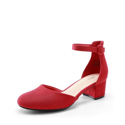 Image of DREAM PAIRS Women's Round Toe Low Block Heel Pumps