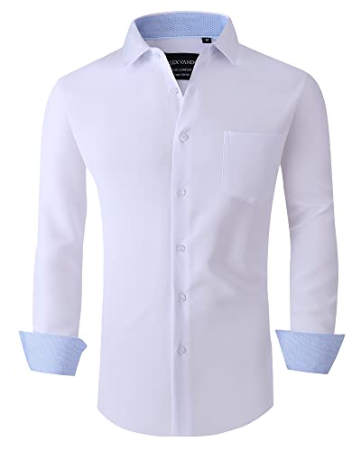 Alex Vando Mens Dress Shirts Regular Fit Long Sleeve Stretch Business Dress Shirts for Men