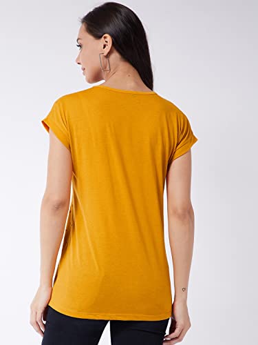 Image of Modeve Women Printed Cotton Blend Half Sleeve Round Neck T-Shirt for Summer