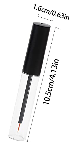 Besyousel10Pcs 10Ml Clear Plastic Eyeliner Bottle Container Empty Refillable Disposable Eyeliner Brush Applicator Eyeliner Lash Rapid Growth Container For Diy Eyelash Growth Oil,Eye Gloss Liquid #TOP1