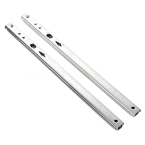 Kisbeibi 1 Pair Stainless Steel Full Extension Drawer Slides Side Mount, Ball Bearing Metal Rails Track Guide Glides Runners, Heavy Duty 7.2 9.7 10.9 13.5 16 inch (size:11inch)