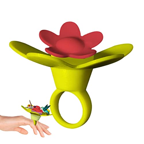 Alimentador de Anillos de Flores de colibrí | Alimentador de colibrí de Flor de Ventana | Alimentador Manual de colibrí de Silicona, Percha, Flor de alimentación Manual, Mini Herramientas de Onlynery