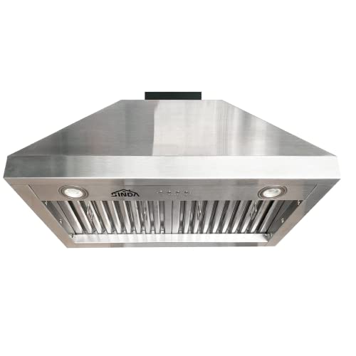SINDA 42 inch Built-in/Insert Range Hood 1150 CFM, Stainless Steel Under Cabinet Range Hood Kitchen Vent Hood with Liner and Internal Motor, 4-Speed Fan, Adjustable Lights, Baffle Filter