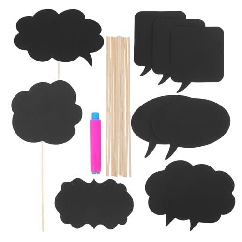 FUOYLOO Wedding Photography Props Black Writable Paper Cards Set, 10pcs