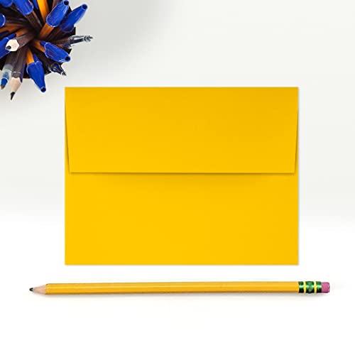 Luxpaper A2 Invitation Envelopes | Peel & Press | 4 3/8" X 5 3/4" | Sunflower Yellow | 80Lb. Text | 50 Qty #TOP3