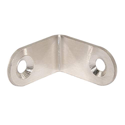 WEBI 100 Packs L Brackets Corner Bracket,90 Degree Stainless Steel Corner Brace- 1.2" L X 1.2" W,Heavy Duty- Shelf Brackets Right Angle Bracket for Shelf, Wood, Furniture, Shelves,Brush Nickel