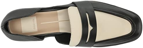 Dolce Vita Women's Moyra Loafer Flat, Black/White Leather, 6.5 | Image 4