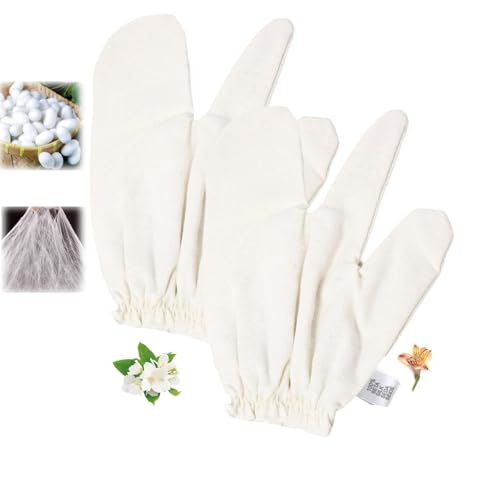 2026 New Garshana Raw Silk Massage Gloves, Ayurvedic Dry Brushing Gloves for Skin Exfoliation & Daily Self-Care Massage