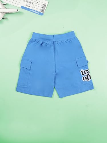 Image of KiddoPanti Boys 100% Cotton Knitted Above Knee Length Basic Cargo Shorts