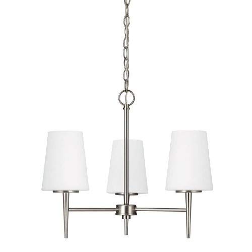 Sea Gull Lighting 3140403-962 Driscoll Three Light Chandelier, Brushed Nickel Finish
