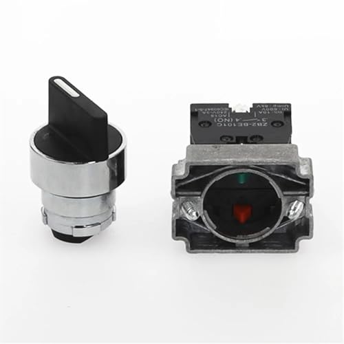 Interruptor de selección de bloqueo XB2-BD35 de 3 posiciones y 22 mm con capacidad 10A 3