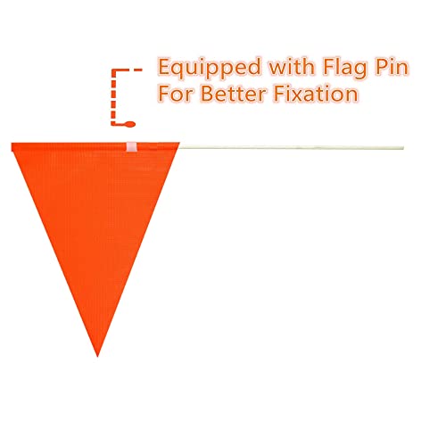 2 Pcs Upgraded Bike Flags with Pole, 6 ft High Visibility Orange Fags with heavy Duty Fiberglass Flag Pole