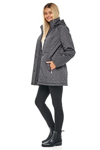 Sebby S.E.B Quilted Jacket for Women – Cozy Grey Comfort in Large Size - Image 5