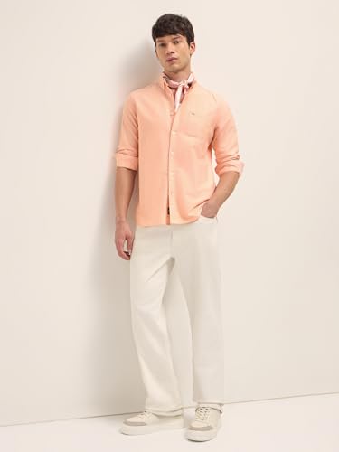 Image of THE BEAR HOUSE Men Cotton Solid Slim Fit Casual Shirt