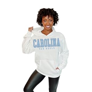 Gameday Couture North Carolina Tar Heels Scout It Out Fleece Long Sleeve Graphic Hooded Pullover (US, Alpha, Large, Regular, Regular, White)