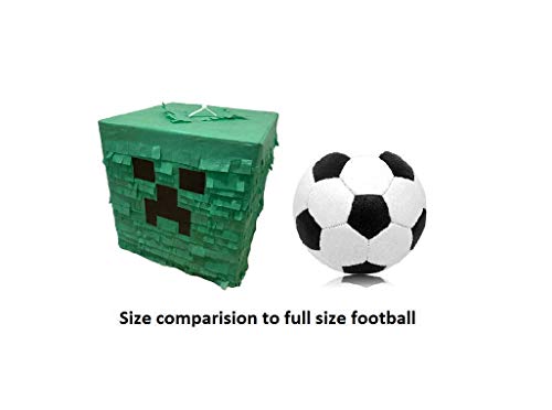 Miner Zombie Pixel Birthday Pinata - Gaming-Themed Party Supplies Decoration for Game Players. Ideal for Kids' Fun Parties, Halloween, and Special Occasions or Celebrations