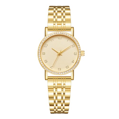 CIVO Montre Femme Acier Dorée: Montres Femmes Design Diamant Fine - Etanche Analogique Montre pour Femme