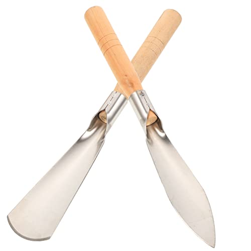 OFFSCH 2 Pcs Heavy Duty Stainless Steel Garden Trowels with Wood Handles Tools for Planting Digging and Soil Preparationyour Garden