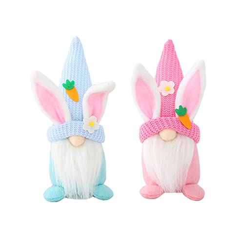 Mabejmart Easter Day Holiday Gnome Handmade Swedish Tomte Elf Decoration Ornaments Thanks Giving Day Gifts Swedish Gnomes tomte (2PK-1blue1pink)