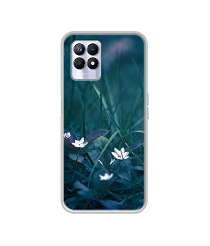 Image of Amazon Brand - Solimo Designer White Flower UV Printed Soft Back Case Mobile Cover for Realme 8i