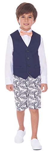 Image of IZOD Boys' 4-piece Formal Dress Up Suit Set, Vest, Pants, Collared Shirt, and Tie