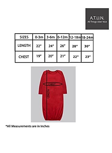 Image of A.T.U.N. (ALL THINGS UBER NICE) Unisex Kids Cotton Full Length Printed Gown | Maxi Nightdress for Baby Boys and Girls (2 Piece Set)