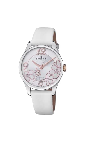 Candino Swiss Damenuhr Analog aus Leder Weiß