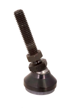 3.00 dia., 3/4-10 thds., 3.63 Lg., 5400 Lbs max load, Select Inch 15o Swivel Stud Style Leveling Pads w/Elastomer Pad w/ Black Chromate (1 Each)