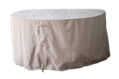 Dola Outdoor Round Dining Patio Furniture Cover In Beige All Import It All