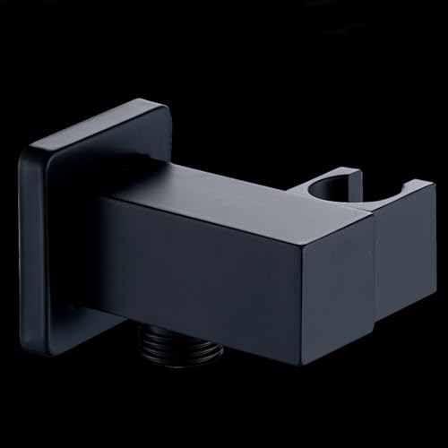 Set de douche encastré carré noir mat avec douchette à main 3 fonctions - 5