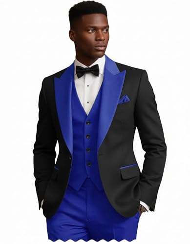 Men's 3 Pcs Suit Set Fashion Slim Fit Business Wedding Tuxedo Dinner Jacket Vest Pants for Prom2