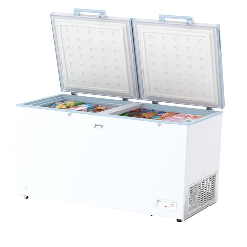Image of Godrej DH ESNCH 430D 2HCLP RW with 5 Years Comprehensive Warranty, Pentacool+ Cooling, D-Cool technology, Cools even at 50 C, Double Door Convertible Deep Freezer (405L 4 Star, White)