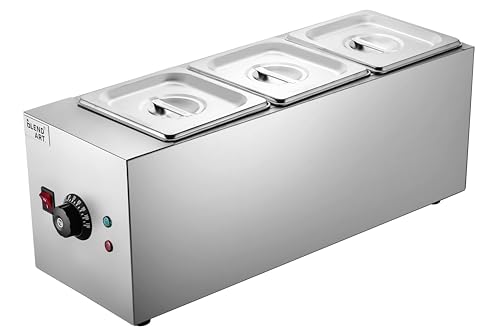 Image of Blend Art Chocolate Melter 3-Pan Stainless Steel Electric Melting Machine | Adjustable 30-110C Thermostat | Triple 2.2L Containers for Baking & Dessert Prep