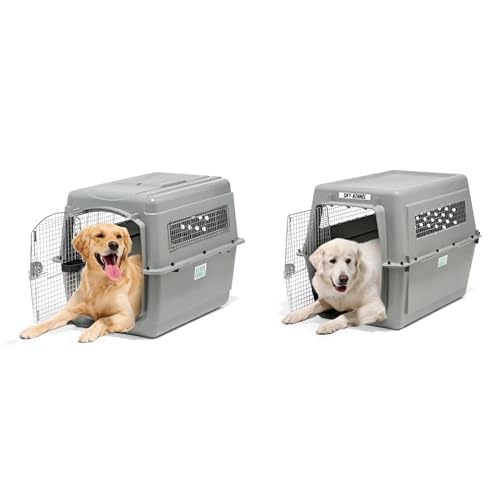 Petmate Sky Kennel Bundle - Airline Approved Dog Crates, 40-Inch for Pets 70-90 lbs and 48-Inch for Pets 90-125 lbs, Heavy Duty Travel Kennels Made in USA