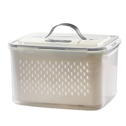 Genérico Recipientes Herméticos 3,3L & 7,2L – Organizador de ABS con Tapa | Caja de Almacenamiento, Contenedor de Alimentos con Bandeja Escurridora, Portátil para Verduras, Frutas, Snacks, Pic