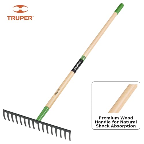 Rastrillo Truper TruTough 16 púas mango madera 60 pulg miniatura 4