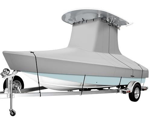 iCOVER T-Top Boat Cover, 600D Heavy Duty Marine Grade Waterproof Tear Resistant Boat Cover for...