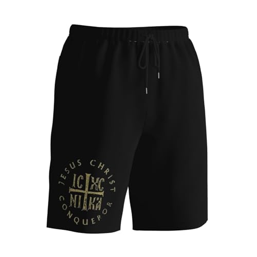 Icxc Nika Cross Orthodox Christian Jesus Christ Men's Quick-Dry Board Shorts 7" - Swim Trunks Summer Hawaii Beach2