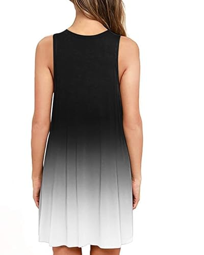 Image of Summer Dresses for Women Casual Sleeveless Swing Sundress with Pockets