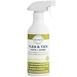 Flea Spray for Home & Pets - Flea and Tick Prevention for Dogs - Plant Based Repellent with Natural Essential Oils for Dog Flea Treatment Protection - Lemongrass Scent - 16 Fl Oz
