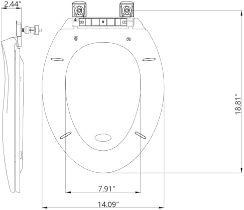 Elongated Toilet Seat White, Slow Close, Durable Plastic Seat, Easy to Install Quick-Attach Hardware - 3