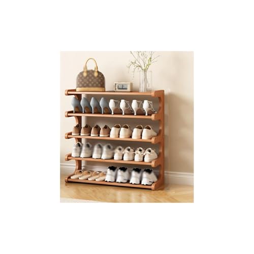 Meuble à chaussures en bambou au design élégant en bois pour un rangement raffiné