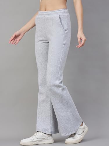 Image of 98 Degree North Women Flared Fleece Track Pants-GL1315-ALMOND