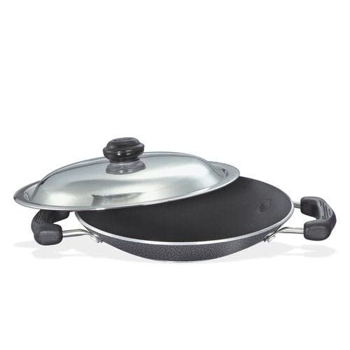 Manttra Omega Plus Non-Stick Scratch Resistant Deep Appachatty Pan with Lid, 8-inch