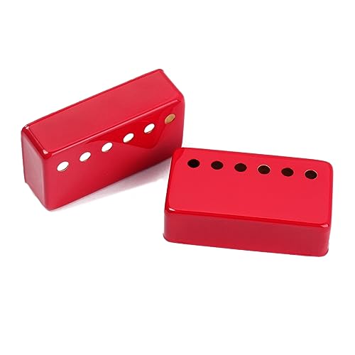 GLSTOY 2個入りレッドギターピックアップ 完全密閉型シングルコイルピックアップ メタルブラスカバー スタイルギター用