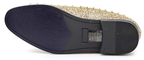 Image of SPK16 Men's Vintage Spike Dress Loafers Slip On Fashion Shoes Classic Tuxedo Dress Shoes